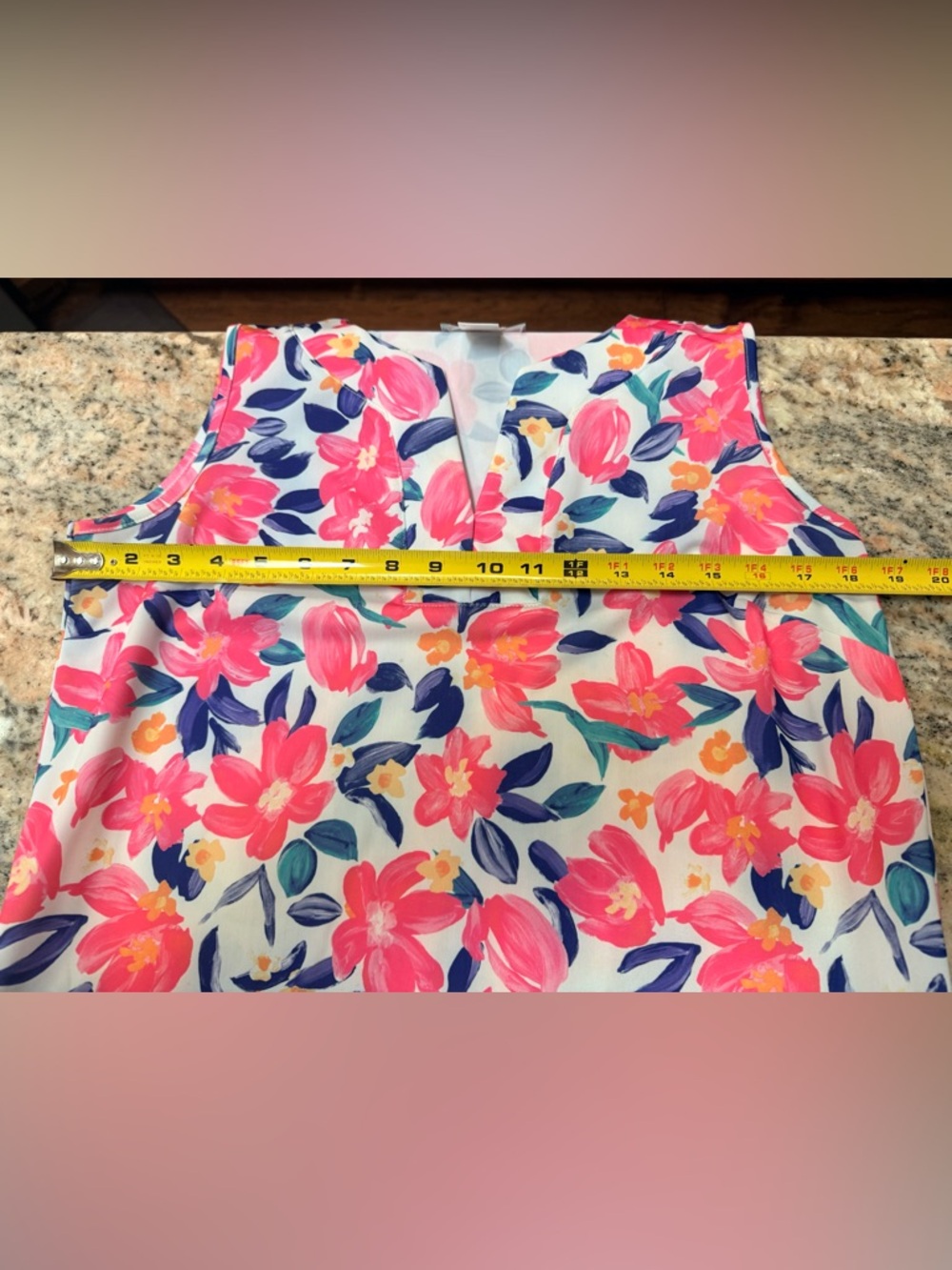 Stella Parker Floral Sleeveless Shift Dress Size M Pink Blue Spring Summer - Picture 6 of 10